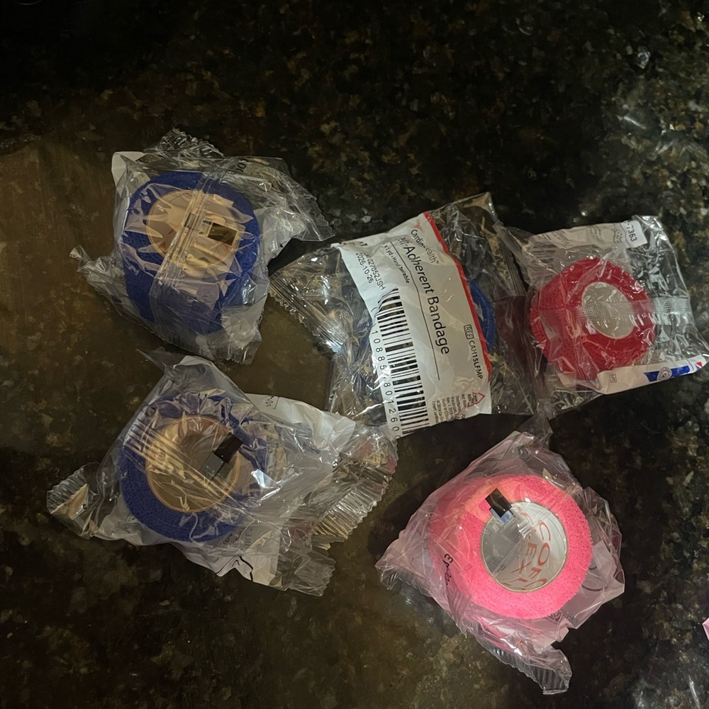 Bright Blue -red- Pink adherent  bandage  Rolls